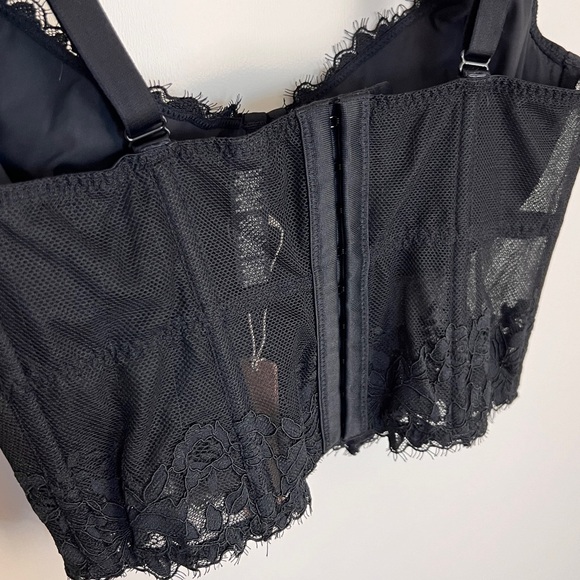 NWT SKIMS Lace Lined Demi Corset Bra Onyx/Black - Picture 5 of 8